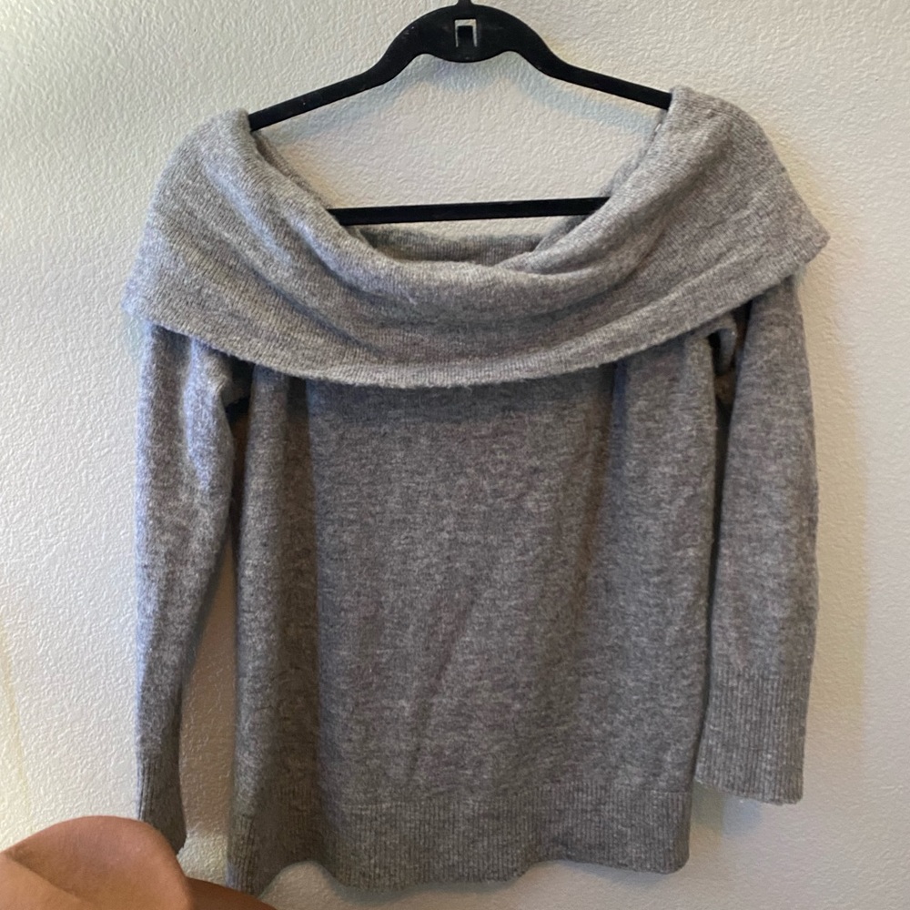 Abercrombie off the shoulder grey sweater